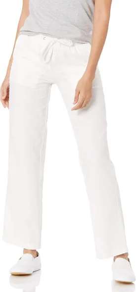 Amazon Essentials Women's Linen Blend Drawstring Relaxed Fit Wide Leg Pant (Available in Plus Size)