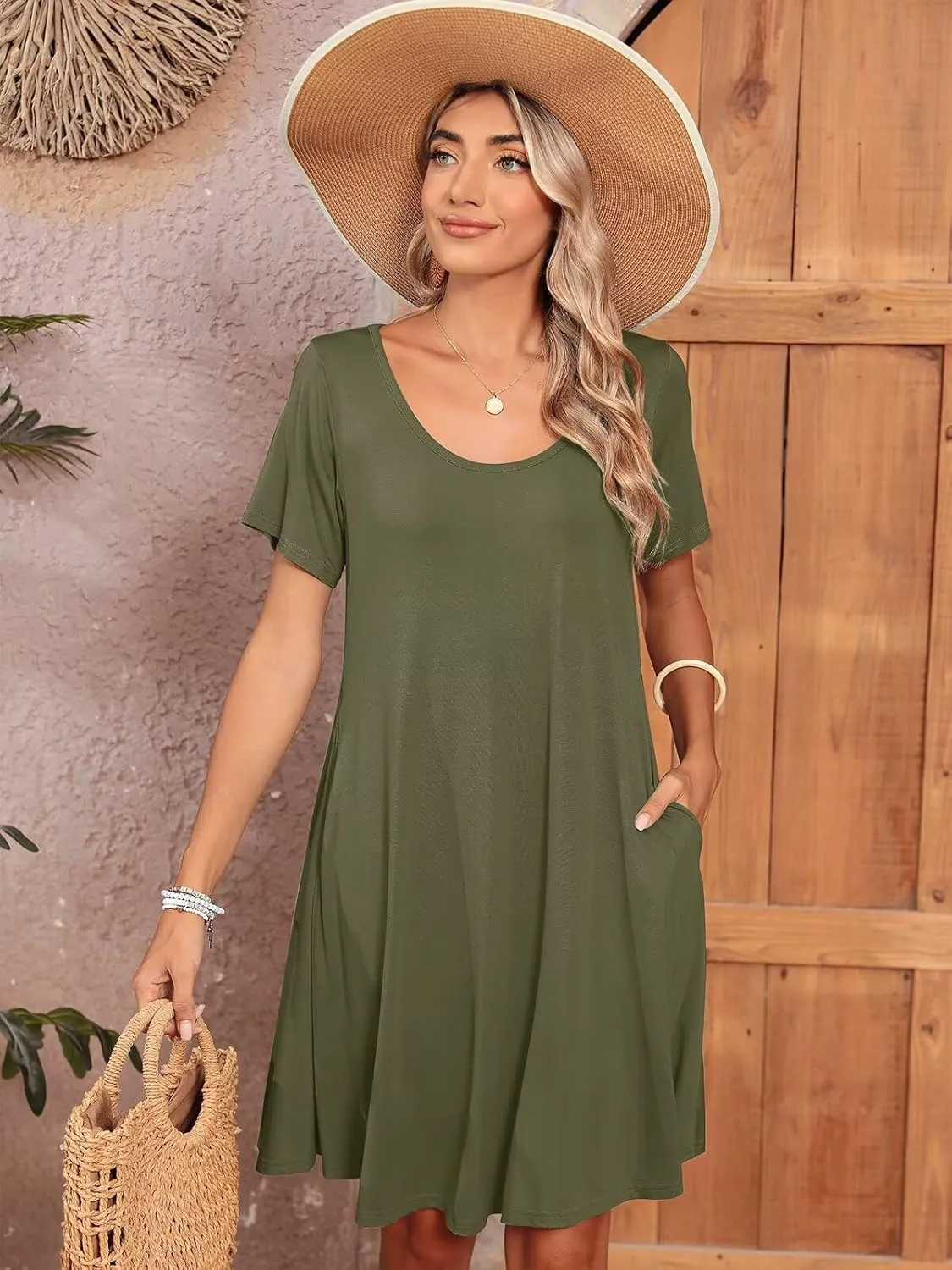 BELAROI Womens Plus Size Casual Dresses Summer Tshirt Dress Swing Short Sleeve Vacation Beach Coverup