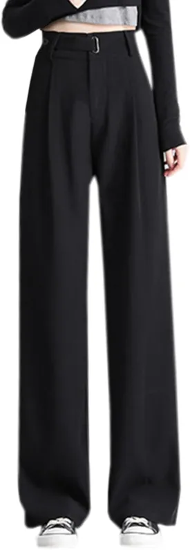 Betusline Women's Wide Leg Pants Business Casual Straight Office Trousers for Women, X-Small-3X-Large