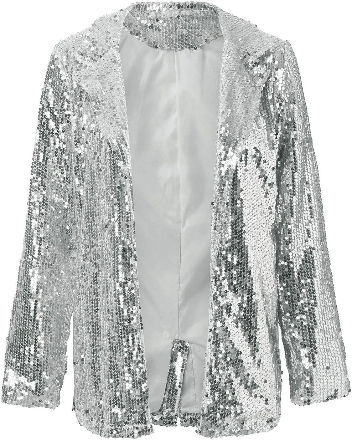 cooki Sequin Blazer Jackets for Women Evening Bling Sequin Jacket Open Front Work Blazer Long Sleeve Lapel Cardigan Coat