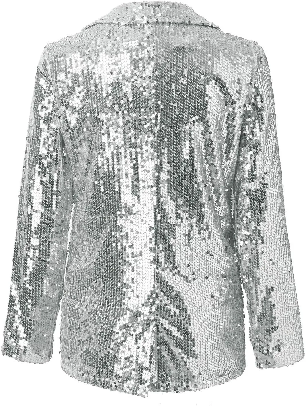 cooki Sequin Blazer Jackets for Women Evening Bling Sequin Jacket Open Front Work Blazer Long Sleeve Lapel Cardigan Coat