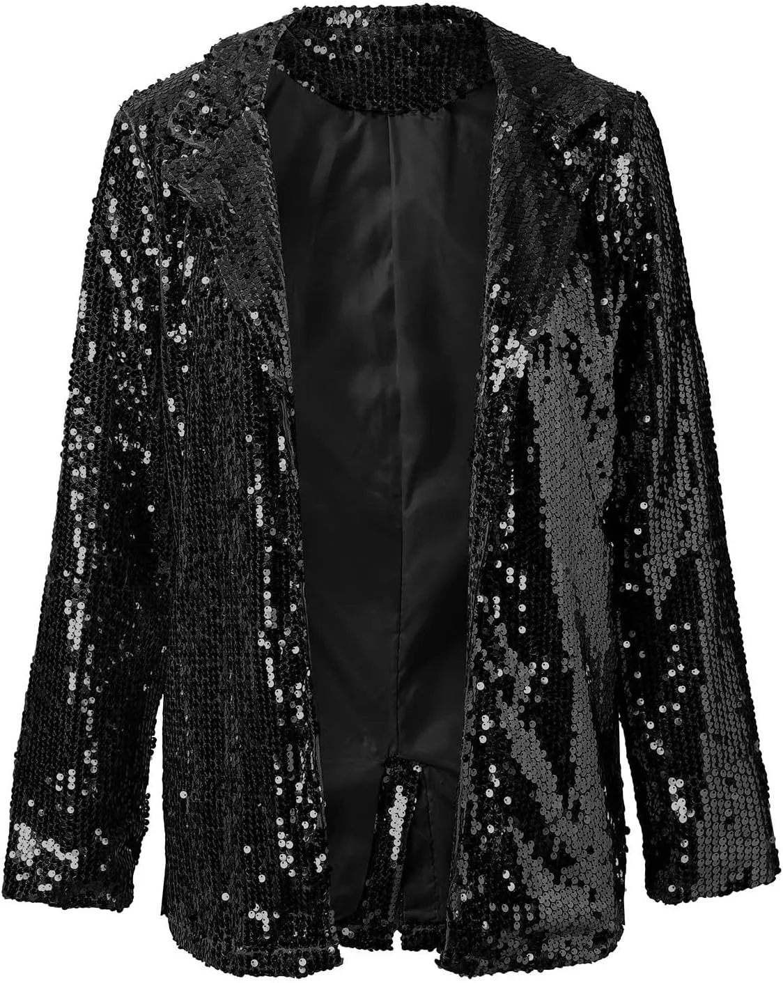 cooki Sequin Blazer Jackets for Women Evening Bling Sequin Jacket Open Front Work Blazer Long Sleeve Lapel Cardigan Coat