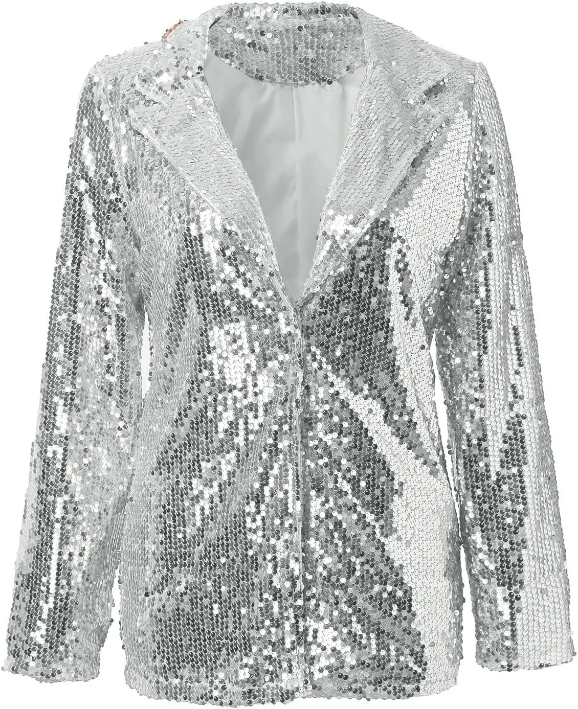 cooki Sequin Blazer Jackets for Women Evening Bling Sequin Jacket Open Front Work Blazer Long Sleeve Lapel Cardigan Coat
