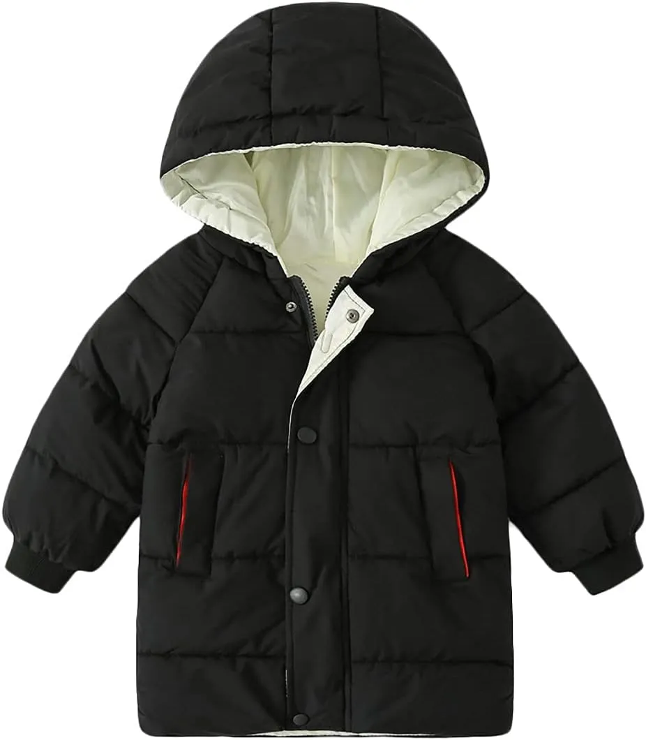 Cromoncent Boys Girls Down Alternative Long Hoodie Coat
