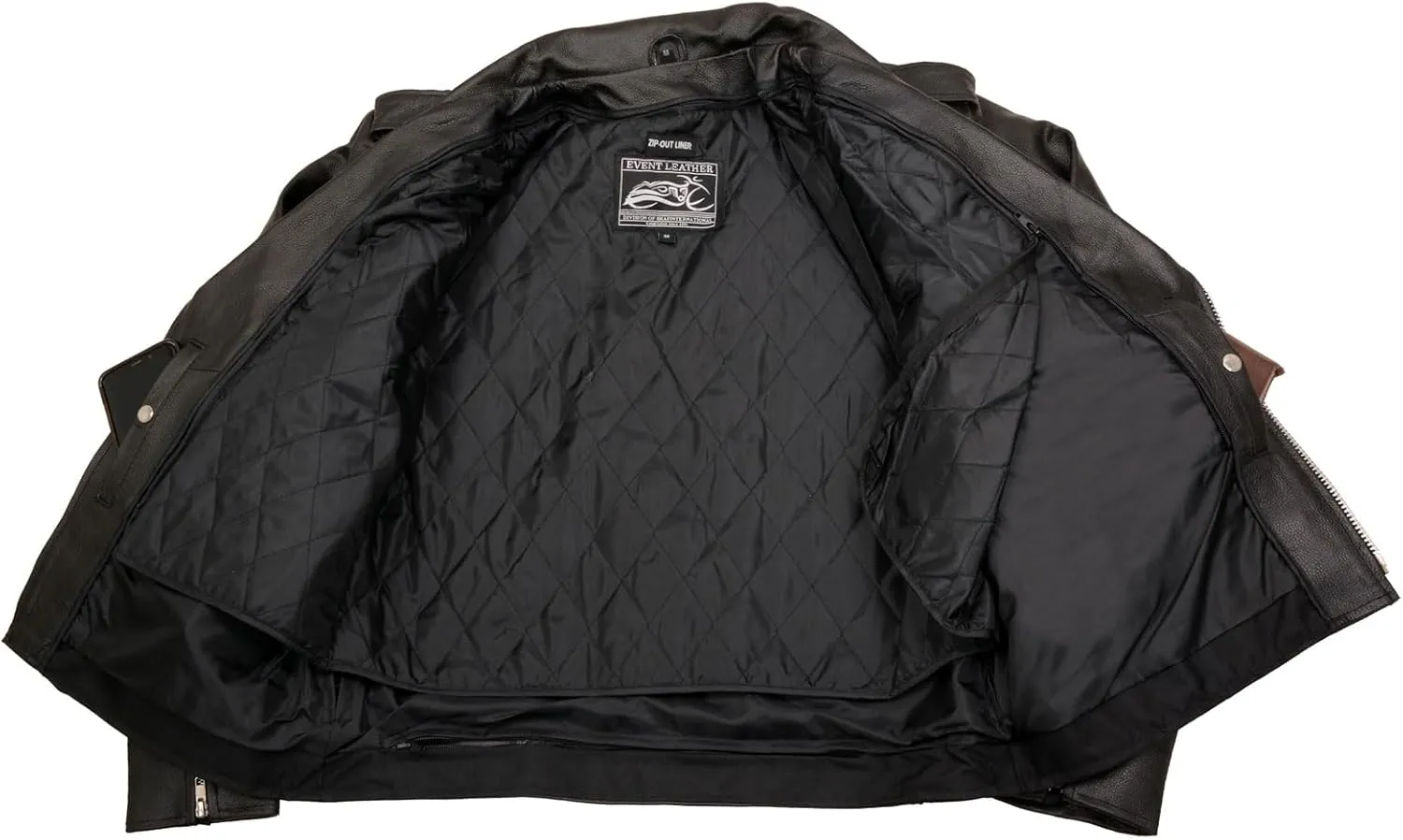 EL5411 Men's Black Classic Side Lace Motorcycle Leather Jacket  Motorcycle Riding Jackets