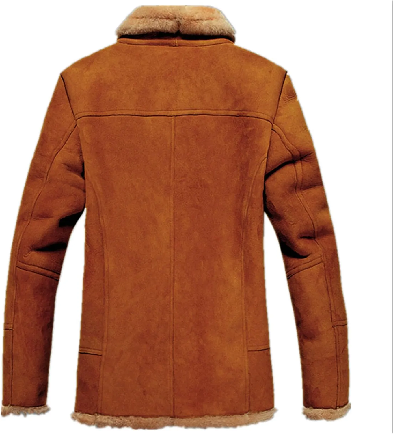 JEShifangjiusu Men'S Winter Long Sleeve Leather Coat Fleece Lined Parka Jacket Thicken Warm Fur Coat Outerwear With Pockets