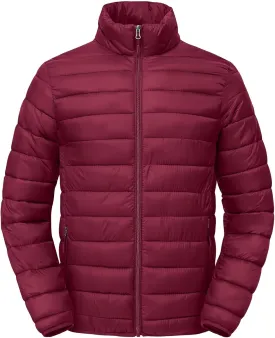 Men's Puffer Jacket Lightweight Warm Winter Coat with Zipper Pockets Insulated Ski Snow Down Jackets