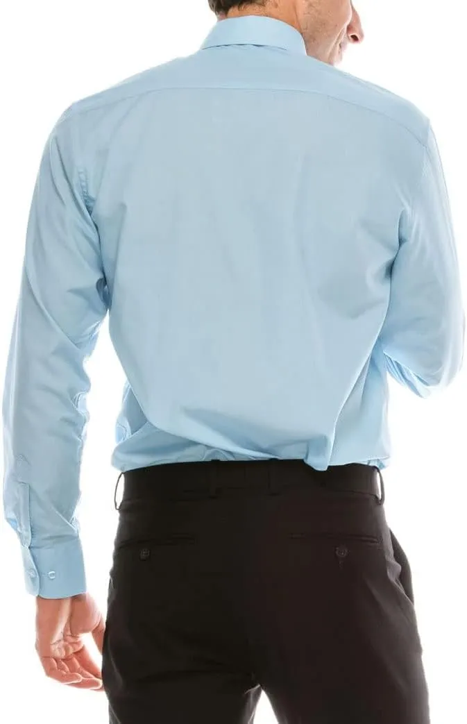 Mens Regular fit Solid Dress Shirts w/Convertible Cuffs
