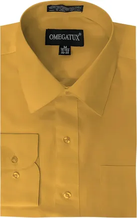 Mens Regular fit Solid Dress Shirts w/Convertible Cuffs