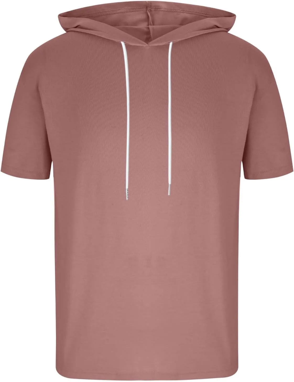 Men's Short Sleeve Hoodie Cotton Lightweight Pullover Summer Casual Hooded Sweatshirts Casual Stylish Workout T Shirt