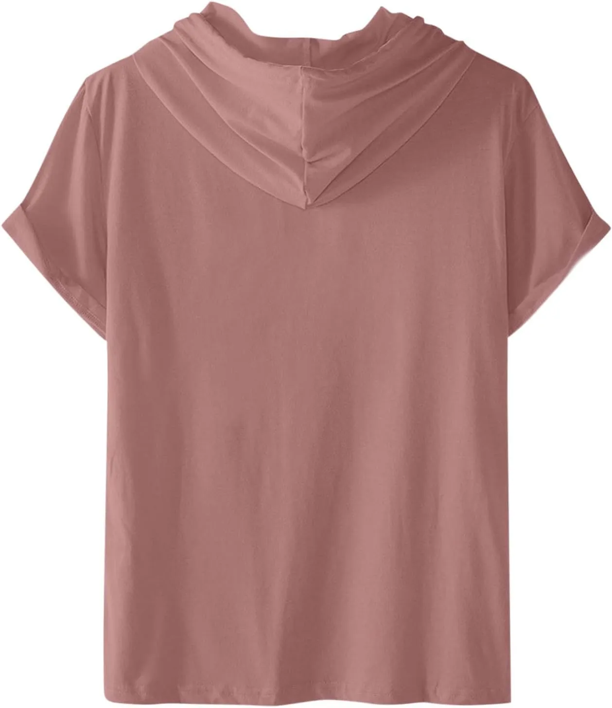 Men's Short Sleeve Hoodie Cotton Lightweight Pullover Summer Casual Hooded Sweatshirts Casual Stylish Workout T Shirt
