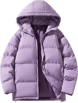 Muscularfit Padded Jacket Coats for Men Winter Waterproof Puffer Jacket Bubble Coats Padded Quilted Down Jacket with Pockets