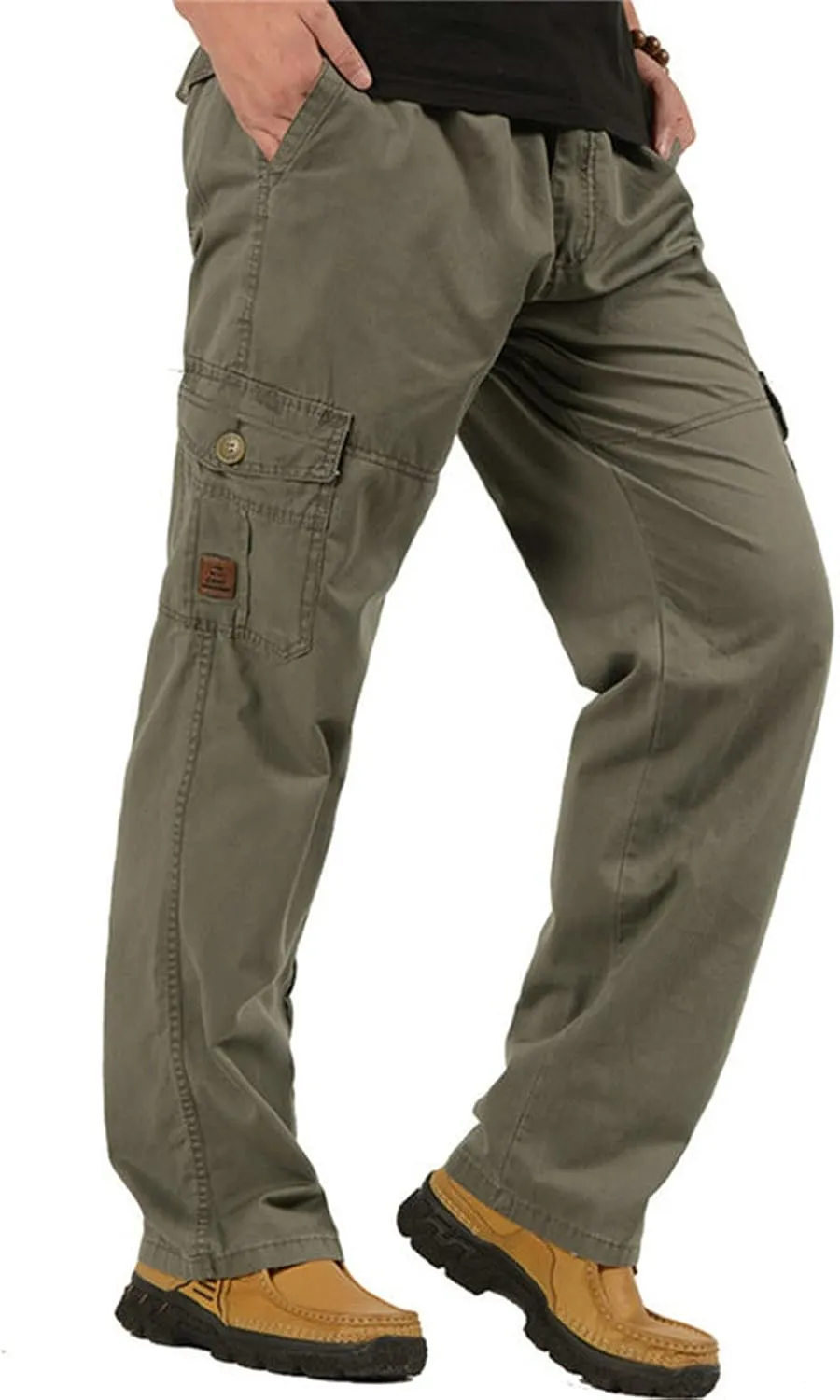 Sweatpant for Men Full Elastic Waist Pull-On Cargo Pants Lightweight Casual Trousers Workwear
