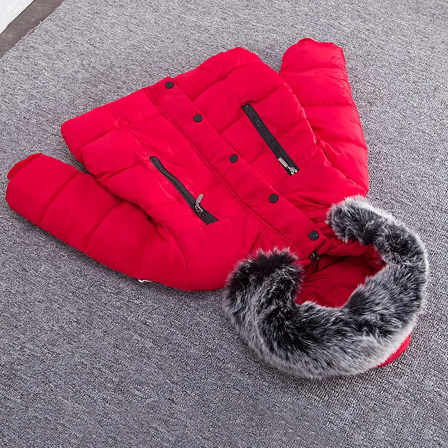 Toddler Baby Hooded Down Jacket Boys Girls Kids Thicken Warm Winter Coat Outerwear Parka Padded Jacket Hoods Down