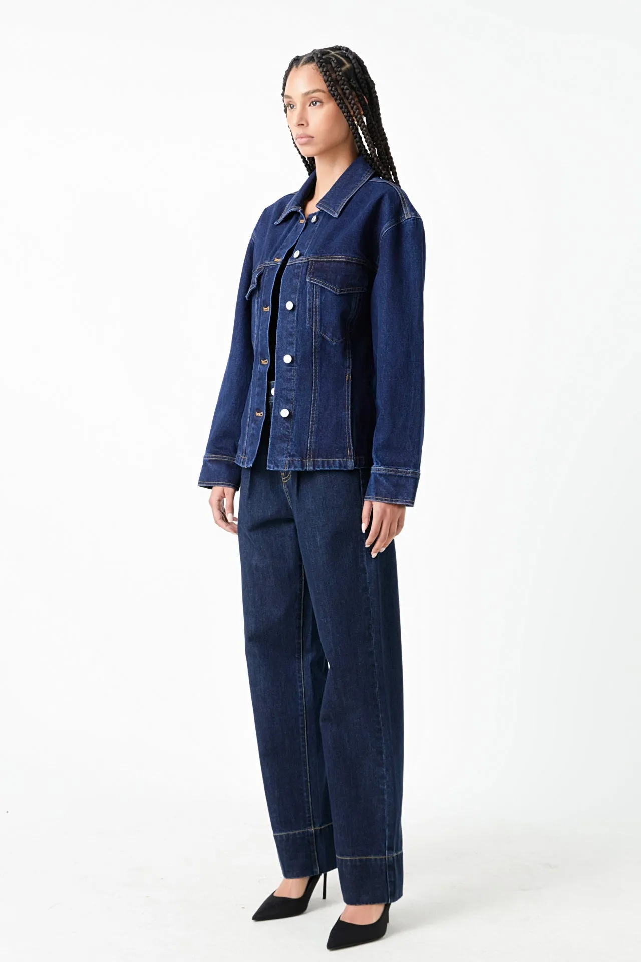 Waist Fitted Denim Jacket