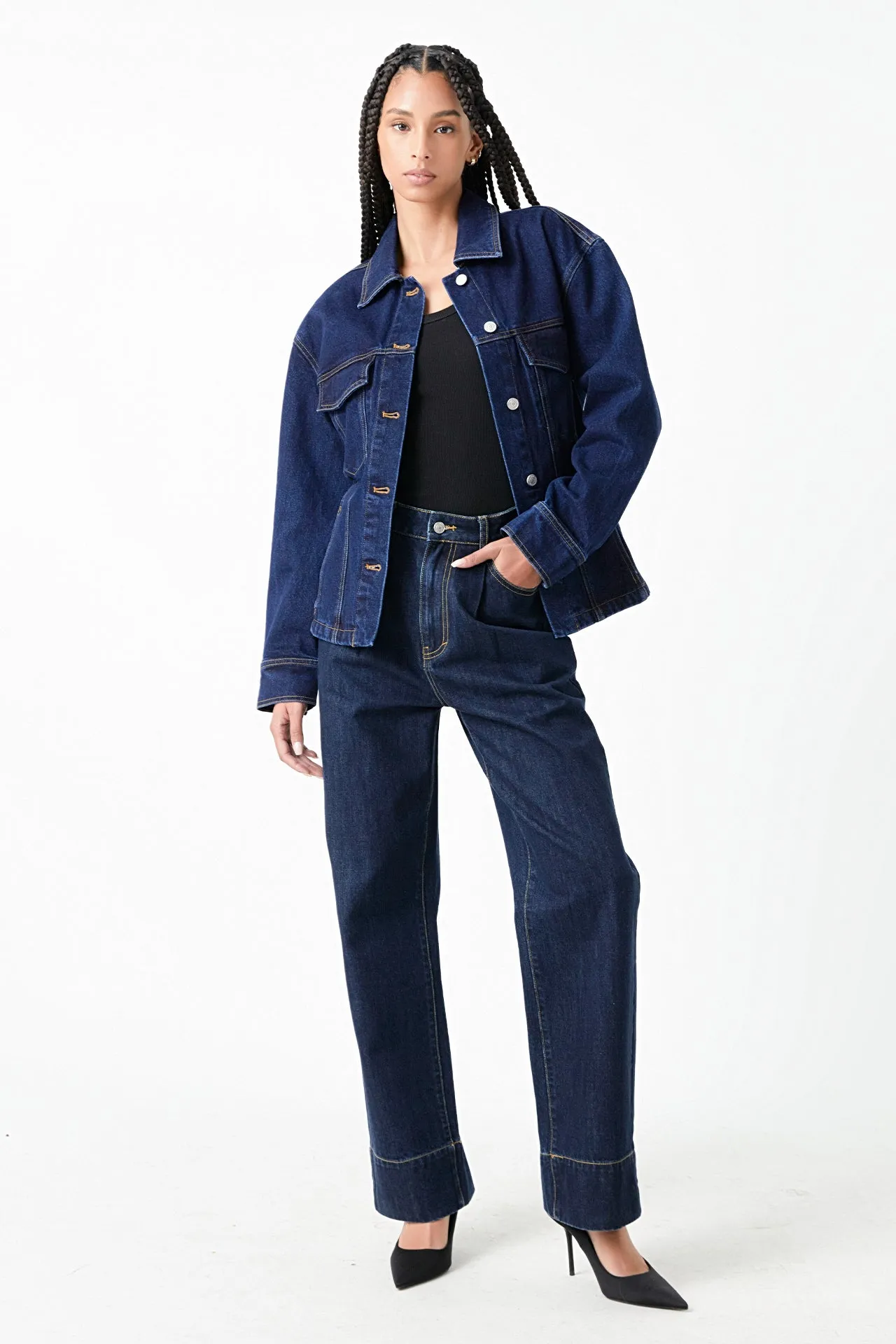Waist Fitted Denim Jacket