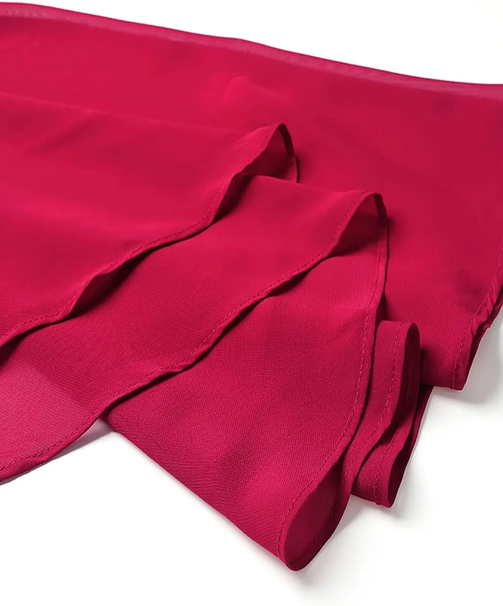 Women Ballet Wrap Skirt Ladies Irregular Mid-Length Sheer Dance Skirts