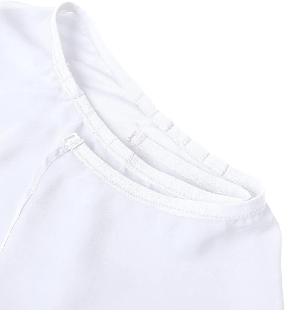 Women Ballet Wrap Skirt Ladies Irregular Mid-Length Sheer Dance Skirts